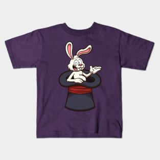 White Rabbit In Magician Hat Kids T-Shirt